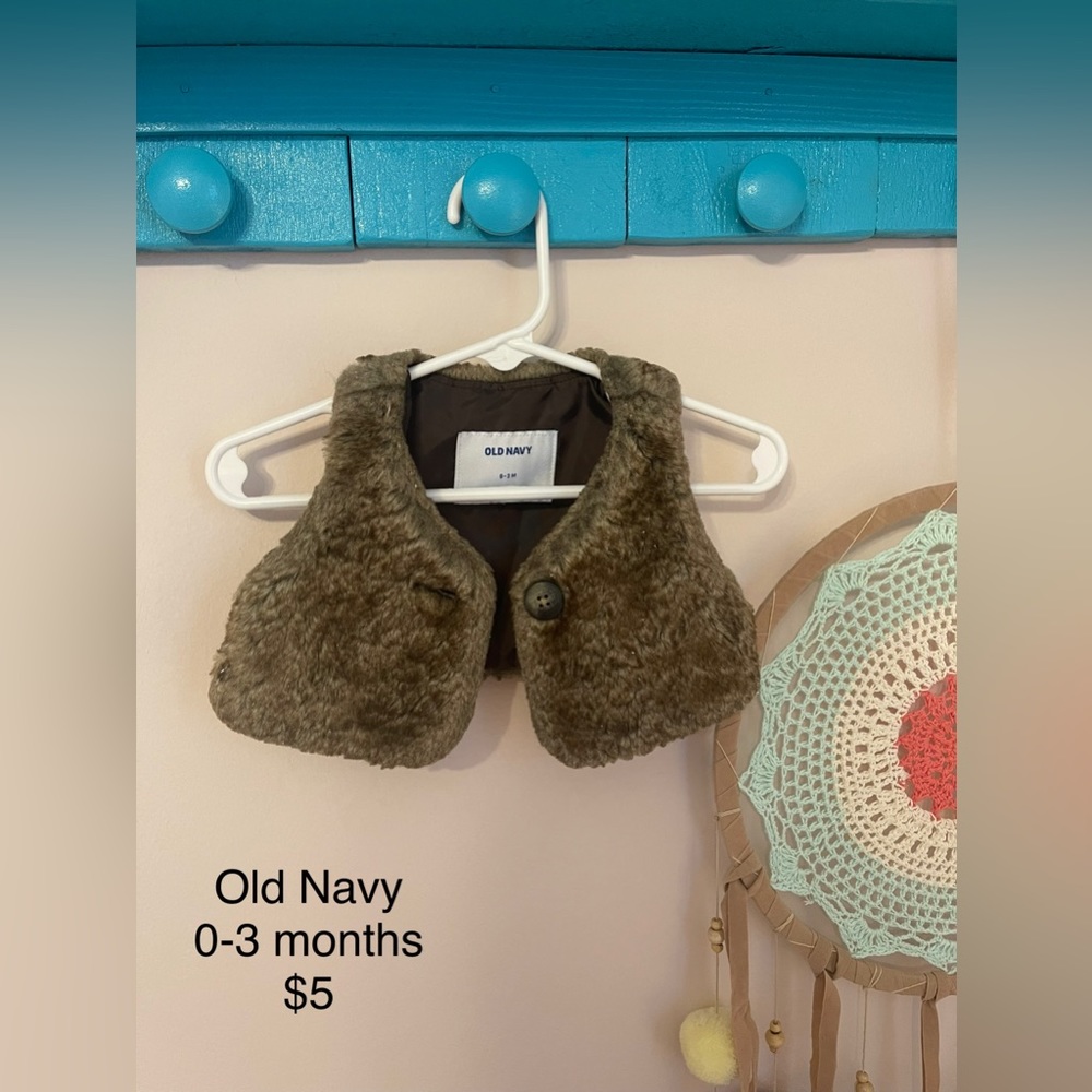 Old Navy faux fur baby vest